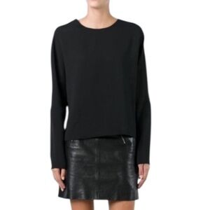 IRO Soha Black Crepe Lace-up back Blouse Size M